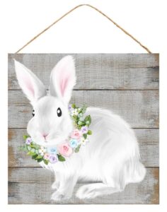 10″Sq Bunny/Floral Sign