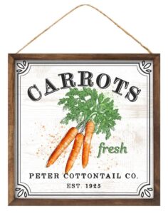 10″Sq Fresh Carrot/Peter Rabbit Sign