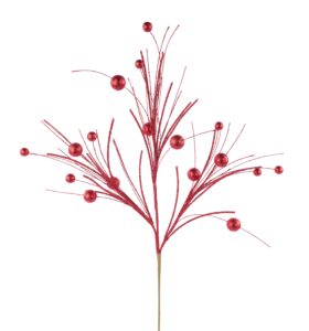 32″L Glittered Ball/Twig Fishline Spray