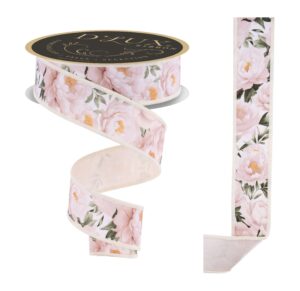 1.5″ x 10yd Peonies/Fused