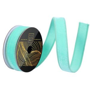 1″ x 10yd Seafoam Velvet Wired Ribbon.