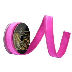 1″ x 10yd Hot Pink Velvet Wired Ribbon