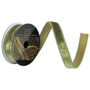 1″ x 10yd Juniper Velvet Luster Wired Ribbon
