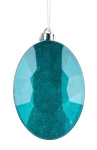 6.5″Lx4.25″W Laser Glitter Oval Gem Orn