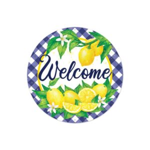 8″Dia Welcome W/Lemons W/Check Border