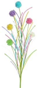 30″L Glitter Thistle/Bead Spike Spray