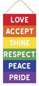 12.5″L x 6″H Love Accept Shine W/Rainbow