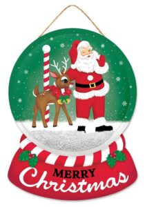12″H Merry Christmas Snow Globe Sign