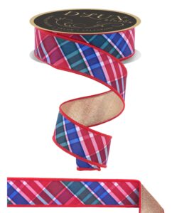 1.5″ x 10yd Bold Plaid/Fused