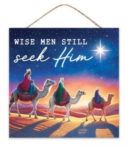 10″Sq Mdf Wise Men Seek Nativity Sign