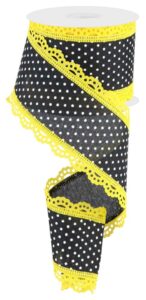 2.5″ x 10yd Raised Swiss Dots W/Lace