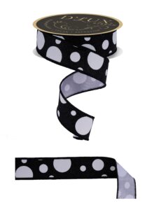 1.5″ x 10yd Giant Multi Polka Dots/Fused
